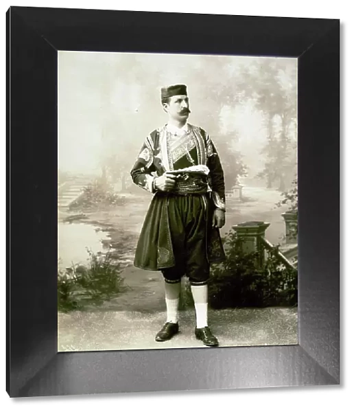 Man from Croatia in festive dress, 1880, Croatia, Historic, digitally restored reproduction from a 19th century original