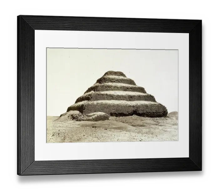 Framed Print : The Step Pyramid of the Ancient Egyptian King Djoser, Djoser Pyramid, also Netjerichet Pyramid, from the 3rd Dynasty of the Old Kingdom c. 2700 BC, 1870, Egypt, Historical, digitally restored reproduction from a 19th century original Framed Print : The Step Pyramid of the Ancient Egyptian King Djoser, Djoser Pyramid, also Netjerichet Pyramid, from the 3rd Dynasty of the Old Kingdom c. 2700 BC, 1870, Egypt, Historical, digitally restored reproduction from a 19th century original
