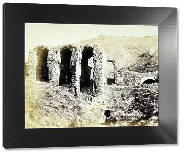 Ruins of Pergamos, Amphitheatre, c. 1870, Turkey, Historical, digitally restored reproduction from a 19th century original