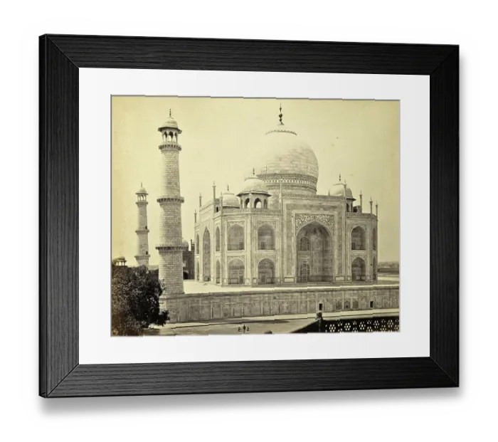 Framed Print : The Taj Mahal in Agra, seen from the side, 1865, India, Historic, digitally restored reproduction from an original of the time Framed Print : The Taj Mahal in Agra, seen from the side, 1865, India, Historic, digitally restored reproduction from an original of the time