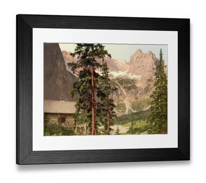 Framed Print : Angerhuette and Hockwanner, Hoellental, Upper Bavaria, Bavaria, Germany, Historic, digitally restored reproduction of a photochrome print from the 1890s Framed Print : Angerhuette and Hockwanner, Hoellental, Upper Bavaria, Bavaria, Germany, Historic, digitally restored reproduction of a photochrome print from the 1890s