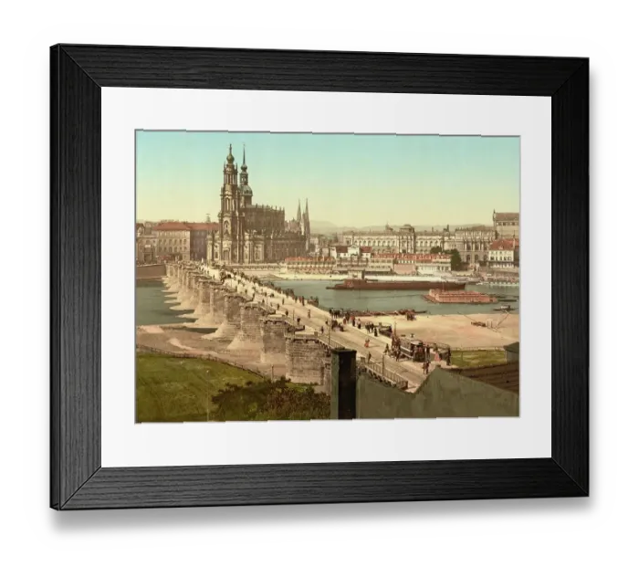 Framed Print : Old Town of Dresden, Saxony, Germany, Historic, digitally restored reproduction of a photochrome print from the 1890s Framed Print : Old Town of Dresden, Saxony, Germany, Historic, digitally restored reproduction of a photochrome print from the 1890s