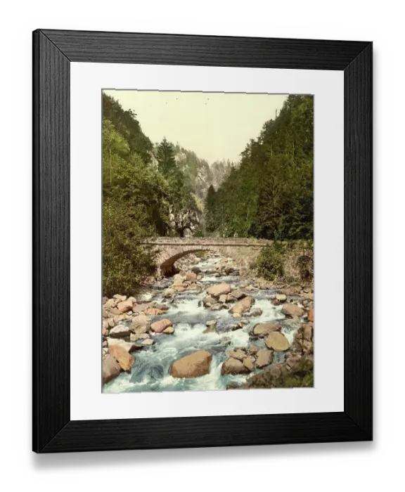 Framed Print : In the Wehra Valley in the Black Forest, Baden-Wuerttemberg, Germany, Historic, digitally restored reproduction of a photochromic print from the 1890s Framed Print : In the Wehra Valley in the Black Forest, Baden-Wuerttemberg, Germany, Historic, digitally restored reproduction of a photochromic print from the 1890s