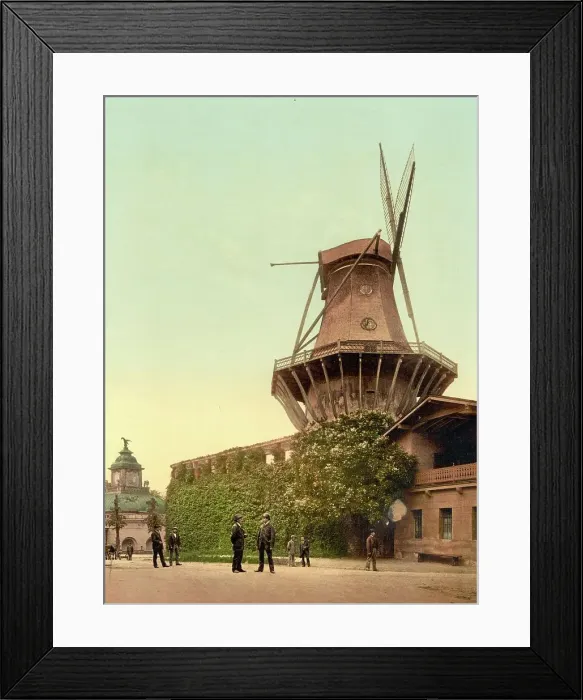 Framed Print : Windmill in Potsdam, Brandenburg, Germany, Historic, digitally restored reproduction of a photochrome print from the 1890s Framed Print : Windmill in Potsdam, Brandenburg, Germany, Historic, digitally restored reproduction of a photochrome print from the 1890s