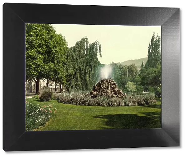Allee in the Lichtental district, Baden-Baden, Baden-Wuerttemberg, Germany, Historic, digitally restored reproduction of a photochromic print from the 1890s