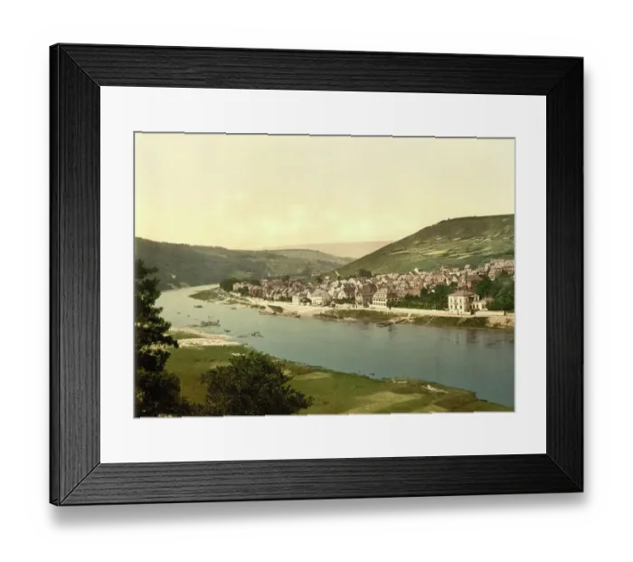 Framed Print : Traben an der Moselle, Rhineland-Palatinate, Germany, Historic, digitally restored reproduction of a photochromic print from the 1890s Framed Print : Traben an der Moselle, Rhineland-Palatinate, Germany, Historic, digitally restored reproduction of a photochromic print from the 1890s
