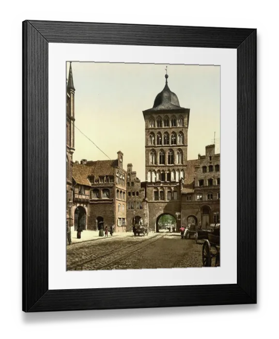 Framed Print : Luebeck, Schleswig-Holstein, Germany, Historic, digitally restored reproduction of a photochromic print from the 1890s Framed Print : Luebeck, Schleswig-Holstein, Germany, Historic, digitally restored reproduction of a photochromic print from the 1890s