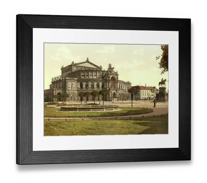 Framed Print : The theatre, Semperoper, in the old town of Dresden, Saxony, Germany, Historic, digitally restored reproduction of a photochrome print from the 1890s Framed Print : The theatre, Semperoper, in the old town of Dresden, Saxony, Germany, Historic, digitally restored reproduction of a photochrome print from the 1890s