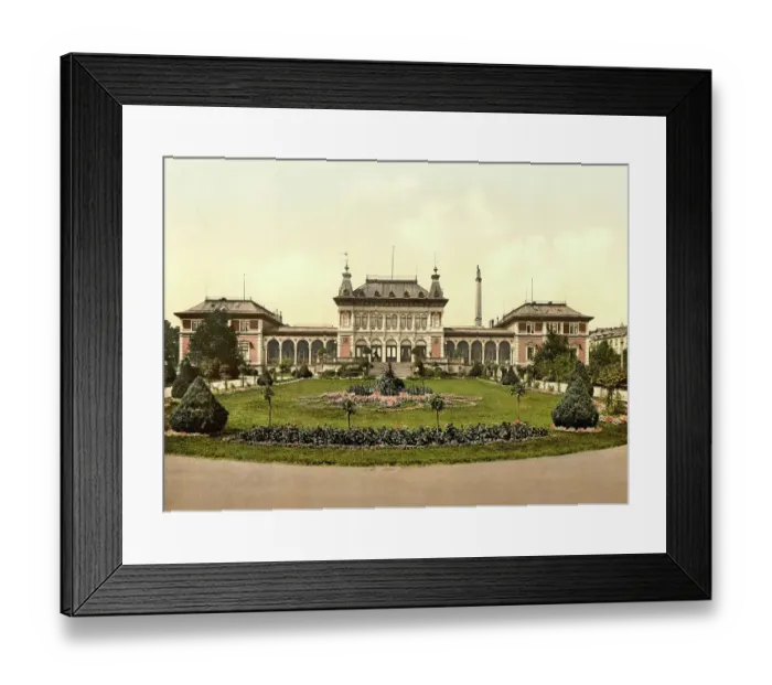 Framed Print : The spa hotel, Fountain House in Bad Elster, Saxony, Germany, Historic, digitally restored reproduction of a photochrome print from the 1890s Framed Print : The spa hotel, Fountain House in Bad Elster, Saxony, Germany, Historic, digitally restored reproduction of a photochrome print from the 1890s