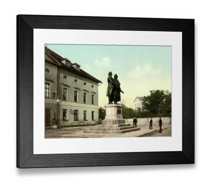 Framed Print : Schiller and Goethe Monument in Weimar, Thuringia, Germany, Historical, digitally restored reproduction of a photochrome print from the 1890s Framed Print : Schiller and Goethe Monument in Weimar, Thuringia, Germany, Historical, digitally restored reproduction of a photochrome print from the 1890s