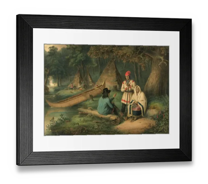 Framed Print : Indian, Indian Wigwam in Lower Canada, c. 1848, Canada, Historic, digitally restored reproduction from a 19th century original Framed Print : Indian, Indian Wigwam in Lower Canada, c. 1848, Canada, Historic, digitally restored reproduction from a 19th century original