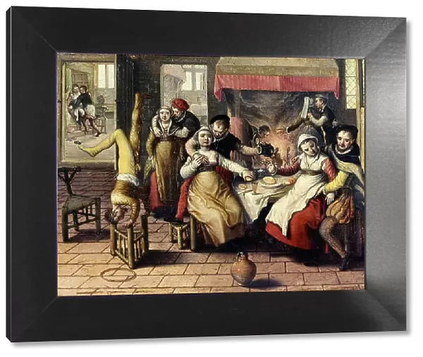 Prostitution, brothel, painting by Joachim Beuckelaer, c. 1550, Belgium, Historic, digitally restored reproduction from a 19th century original