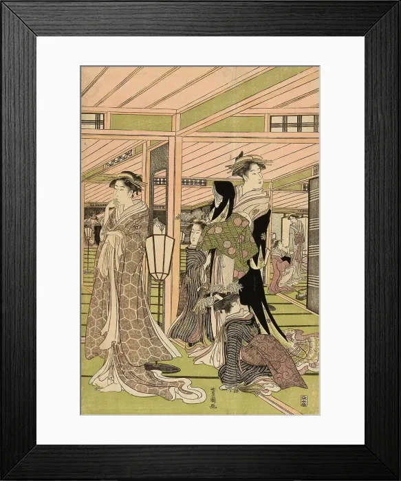 Framed Print : Prostitution, the parlour of a brothel in the pleasure quarter, c. 1800, Japan, Historical, digitally restored reproduction from a 19th century original Framed Print : Prostitution, the parlour of a brothel in the pleasure quarter, c. 1800, Japan, Historical, digitally restored reproduction from a 19th century original