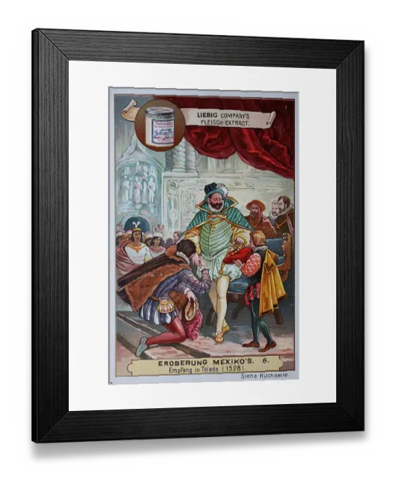 Framed Print : B, Reception after Cortez's return, in Toledo, Spain, 1528, Liebig painting, digitally restored reproduction of an original from the 19th centuryPicture series Conquest of Mexico Framed Print : B, Reception after Cortez's return, in Toledo, Spain, 1528, Liebig painting, digitally restored reproduction of an original from the 19th centuryPicture series Conquest of Mexico