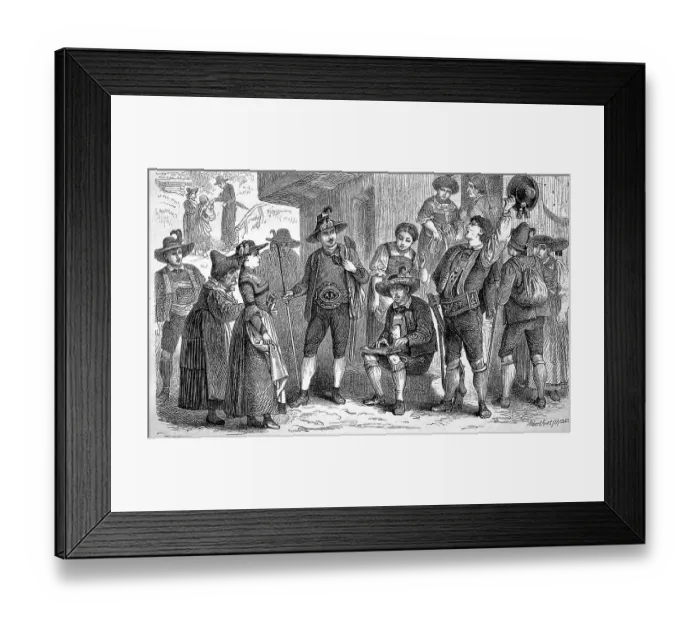 Framed Print : Folk costumes from Tyrol, digitally restored reproduction of an original from the 19th century, Austria, South Tyrol, Italy Framed Print : Folk costumes from Tyrol, digitally restored reproduction of an original from the 19th century, Austria, South Tyrol, Italy