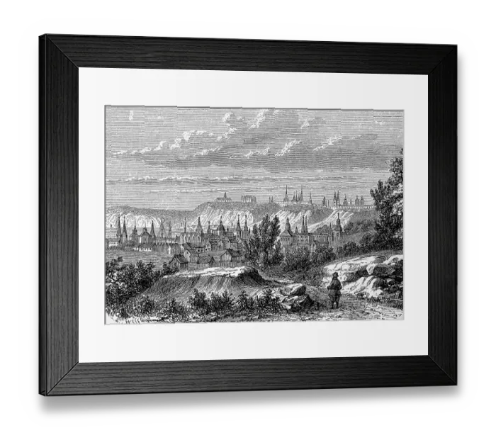 Framed Print : Tobolsk, Russian town in the Tyumen Oblast east of the Ural Mountains, Russia, in 1860, digitally restored reproduction of an original 19th-century image