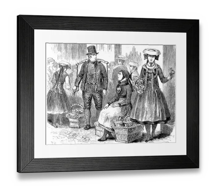 Framed Print : Folk traditional costume from the area of the Vierlanden, digitally restored reproduction of an original 19th century, near Hamburg on the Lower Elbe, Germany Framed Print : Folk traditional costume from the area of the Vierlanden, digitally restored reproduction of an original 19th century, near Hamburg on the Lower Elbe, Germany
