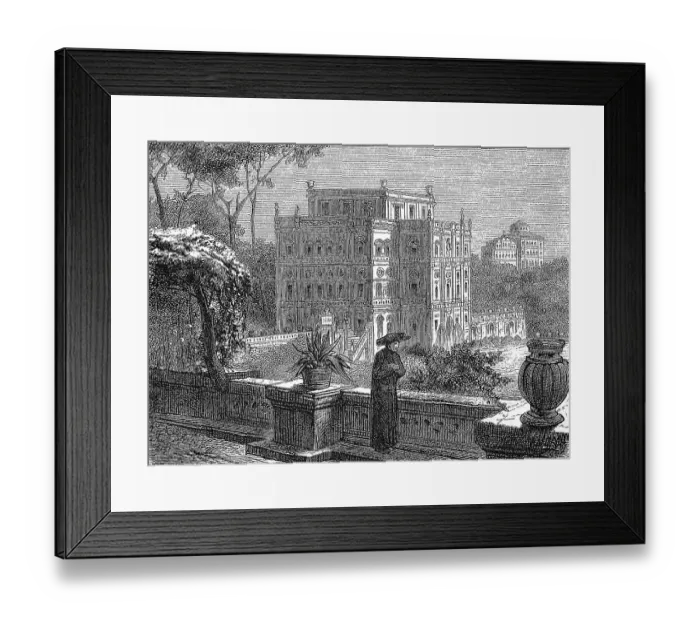 Framed Print : The Doria-Pamsili, Corsini and Ferroni Villas in Rome, Italy, in 1870, digitally restored reproduction of an original 19th-century master