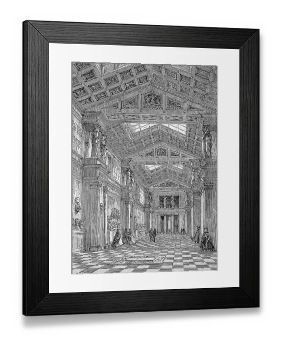 Framed Print : The interior of the Walhalla near Donaustauf, digitally restored reproduction of an original 19th century painting, exact original date unknown, Regensburg, Bavaria, Germany Framed Print : The interior of the Walhalla near Donaustauf, digitally restored reproduction of an original 19th century painting, exact original date unknown, Regensburg, Bavaria, Germany