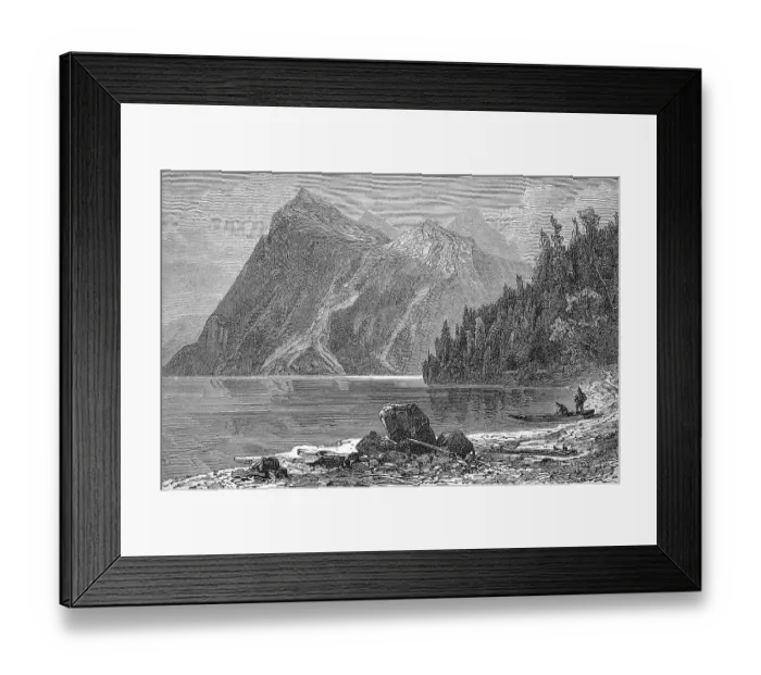 Framed Print : Lake Walchen in Bavaria, Germany, c. 1860, digitally restored reproduction of an original 19th century painting, exact original date unknown Framed Print : Lake Walchen in Bavaria, Germany, c. 1860, digitally restored reproduction of an original 19th century painting, exact original date unknown