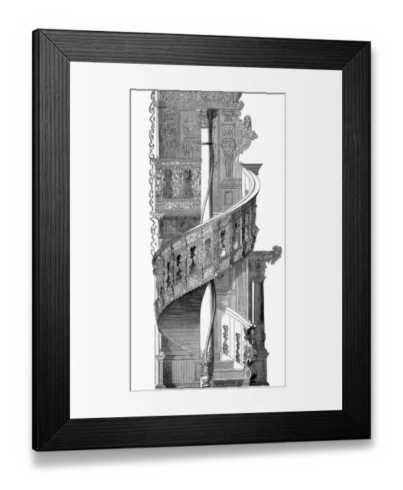 Framed Print : Staircase of the Gueldenkammer in the Bremen Town Hall, digitally restored reproduction of a 19th century original, exact original date unknown, made 1606, Germany Framed Print : Staircase of the Gueldenkammer in the Bremen Town Hall, digitally restored reproduction of a 19th century original, exact original date unknown, made 1606, Germany