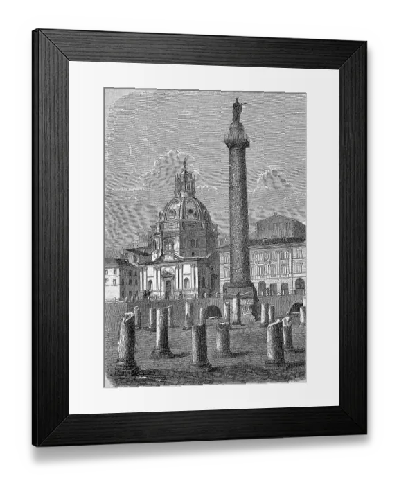 Framed Print : Trajan's Column in Rome, Italy, in 1870, digitally restored reproduction of a 19th century original, exact original date not known Framed Print : Trajan's Column in Rome, Italy, in 1870, digitally restored reproduction of a 19th century original, exact original date not known