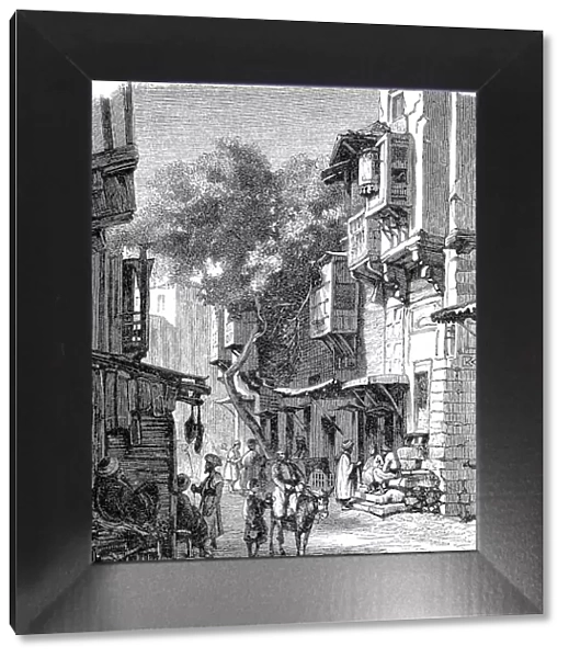 Street in Tripoli, Libya, in 1870, digitally restored reproduction of a 19th century original, exact original date not known