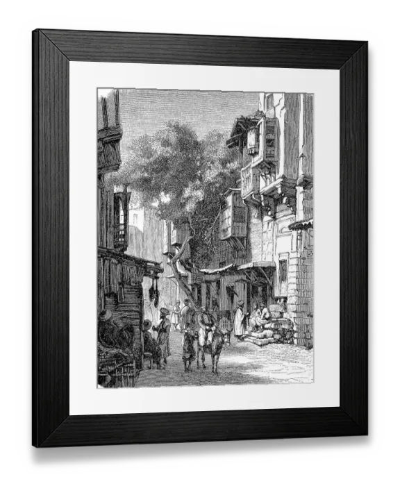 Framed Print : Street in Tripoli, Libya, in 1870, digitally restored reproduction of a 19th century original, exact original date not known