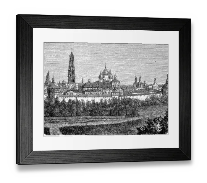 Framed Print : Trinity Monastery of St. Sergius, 1870, digitally improved reproduction of original from the 19th century, digitally restored reproduction of an original from the 19th century, Troize Sergiyev Monastery, the largest monastery of the Russian Orthodox Framed Print : Trinity Monastery of St. Sergius, 1870, digitally improved reproduction of original from the 19th century, digitally restored reproduction of an original from the 19th century, Troize Sergiyev Monastery, the largest monastery of the Russian Orthodox