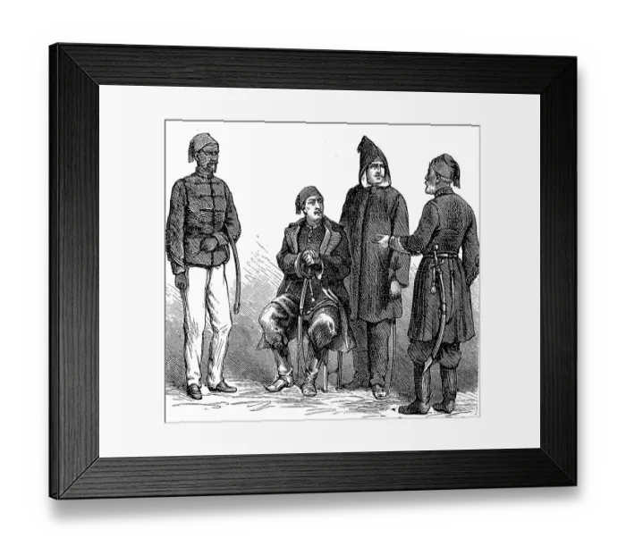 Framed Print : Officers of the Turkish Army, Turkey, 1870, digitally restored reproduction of an original 19th century painting, exact original date not known Framed Print : Officers of the Turkish Army, Turkey, 1870, digitally restored reproduction of an original 19th century painting, exact original date not known