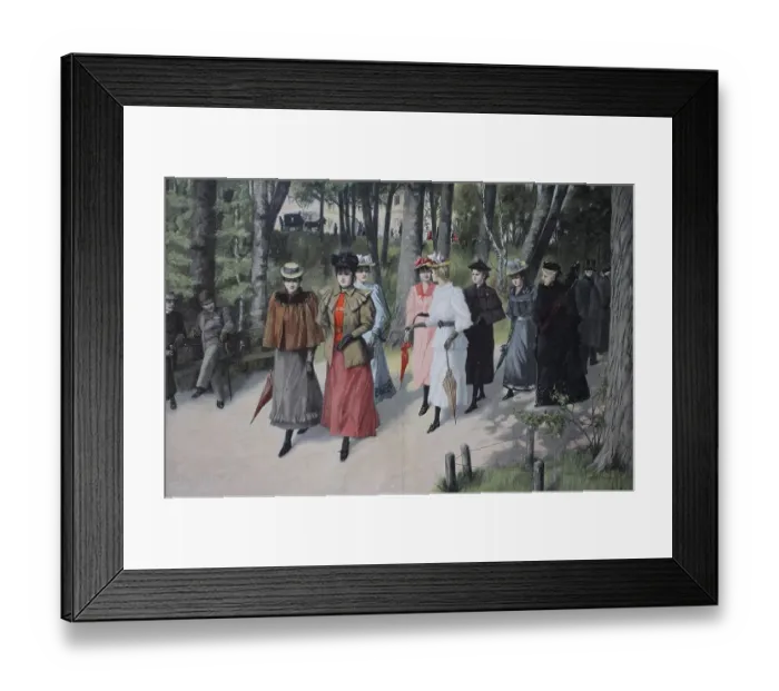 Framed Print : Walk of the Girls Boarding School on Sunday Afternoon in the City Park, Germany, c. 1890, digitally restored reproduction of an original 19th-century original Framed Print : Walk of the Girls Boarding School on Sunday Afternoon in the City Park, Germany, c. 1890, digitally restored reproduction of an original 19th-century original