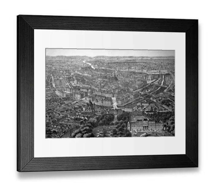 Framed Print : Bird's eye view of Vienna, c. 1890, digitally restored reproduction of a 19th century original, exact original date unknown, Austria Framed Print : Bird's eye view of Vienna, c. 1890, digitally restored reproduction of a 19th century original, exact original date unknown, Austria