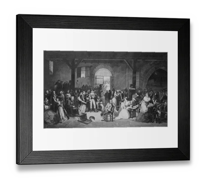 Framed Print : Reading out of the last victims of the time of terror, end of the French Revolution, digitally restored reproduction of an original from the 19th century, after a painting by G. L. Mueller, France Framed Print : Reading out of the last victims of the time of terror, end of the French Revolution, digitally restored reproduction of an original from the 19th century, after a painting by G. L. Mueller, France