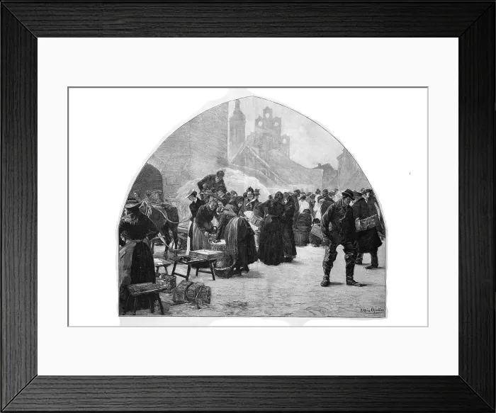 Framed Print : Market scene in Stolp in 1880, today Slupsk Poland, digitally restored reproduction of an original 19th century painting, exact original date not known, Germany Framed Print : Market scene in Stolp in 1880, today Slupsk Poland, digitally restored reproduction of an original 19th century painting, exact original date not known, Germany