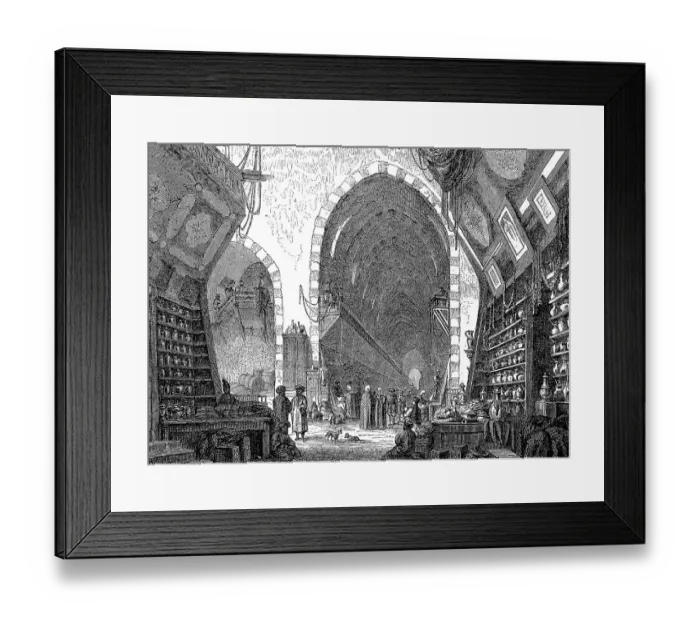 Framed Print : The Bazaar in Constantinople, Istanbul, Turkey, c. 1866, digitally restored reproduction of an original 19th century painting, exact original date unknown Framed Print : The Bazaar in Constantinople, Istanbul, Turkey, c. 1866, digitally restored reproduction of an original 19th century painting, exact original date unknown