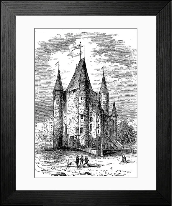 Framed Print : Tour du Temple 1795, Napoleon III demolished, digitally restored reproduction of a 19th century original, exact original date unknown, the Temple of Paris, France Framed Print : Tour du Temple 1795, Napoleon III demolished, digitally restored reproduction of a 19th century original, exact original date unknown, the Temple of Paris, France