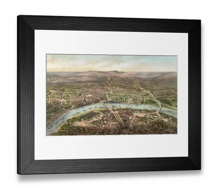 Framed Print : Bird's-eye view of Dresden, c. 1855, Saxony, Germany, Historic, digitally restored reproduction from an 18th or 19th century original Framed Print : Bird's-eye view of Dresden, c. 1855, Saxony, Germany, Historic, digitally restored reproduction from an 18th or 19th century original