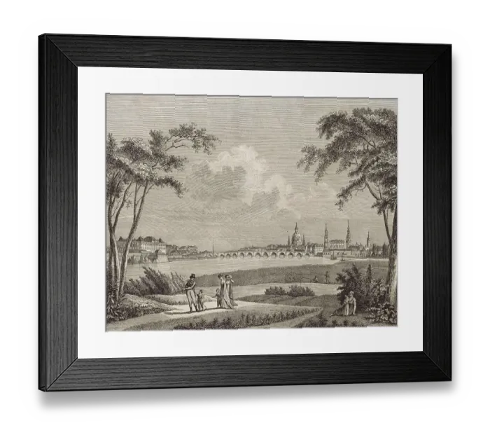 Framed Print : View of Dresden circa 1751, Saxony, Germany, Historic, digitally restored reproduction from an 18th or 19th century original Framed Print : View of Dresden circa 1751, Saxony, Germany, Historic, digitally restored reproduction from an 18th or 19th century original