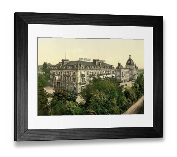 Framed Print : Hotel Kaiserhof and Augusta Viktoria Bad in Wiesbaden, Hesse, Germany, Historic, digitally restored reproduction of a photochrome print from the 1890s Framed Print : Hotel Kaiserhof and Augusta Viktoria Bad in Wiesbaden, Hesse, Germany, Historic, digitally restored reproduction of a photochrome print from the 1890s