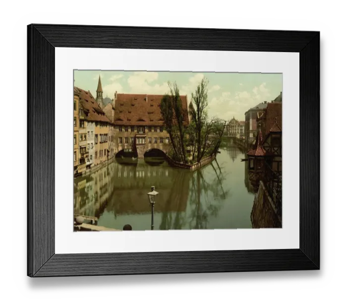 Framed Print : The Holy Spirit Hospital in Nuremberg, Bavaria, Germany, Historic, digitally restored reproduction of a photochromic print from the 1890s Framed Print : The Holy Spirit Hospital in Nuremberg, Bavaria, Germany, Historic, digitally restored reproduction of a photochromic print from the 1890s