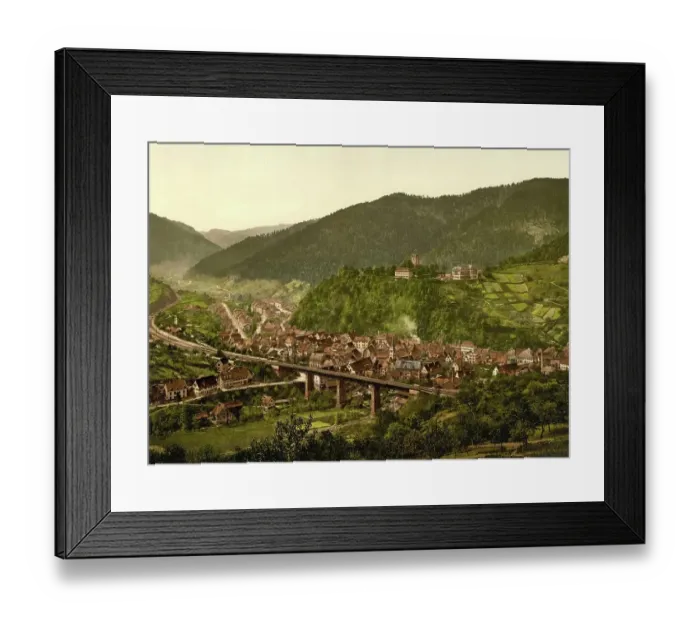 Framed Print : Hornberg im Black Forest, Baden-Wuerttemberg, Germany, Historic, digitally restored reproduction of a photochromic print from the 1890s Framed Print : Hornberg im Black Forest, Baden-Wuerttemberg, Germany, Historic, digitally restored reproduction of a photochromic print from the 1890s