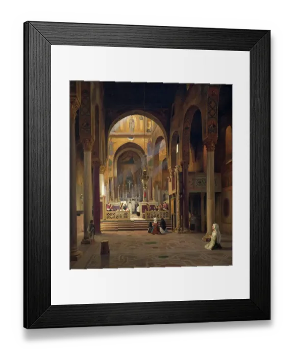 Framed Print : The interior of the Capella Palatina in Palermo around 1850, the palace chapel was built in the Norman-Arabic-Byzantine style as the court chapel of the Palazzo dei Normanni of Palermo from 1132 to 1140 AD under King Roger II, Sicily, Italy Framed Print : The interior of the Capella Palatina in Palermo around 1850, the palace chapel was built in the Norman-Arabic-Byzantine style as the court chapel of the Palazzo dei Normanni of Palermo from 1132 to 1140 AD under King Roger II, Sicily, Italy