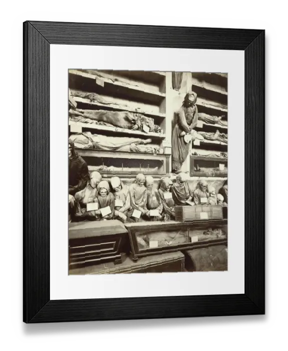 Framed Print : The Capuchin Crypt of Palermo, Le Catacombe dei Cappuccini, extensive crypt complex under the Capuchin monastery in Palermo and, with its natural mummies, one of the most famous burial grounds in the world, c Framed Print : The Capuchin Crypt of Palermo, Le Catacombe dei Cappuccini, extensive crypt complex under the Capuchin monastery in Palermo and, with its natural mummies, one of the most famous burial grounds in the world, c