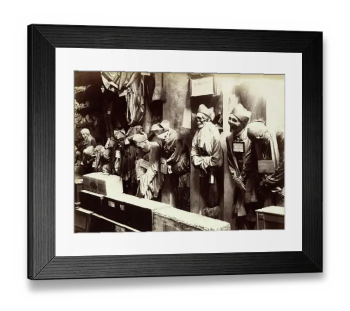 Framed Print : The Capuchin Crypt of Palermo, Le Catacombe dei Cappuccini, extensive crypt complex under the Capuchin monastery in Palermo and, with its natural mummies, one of the most famous burial grounds in the world, c Framed Print : The Capuchin Crypt of Palermo, Le Catacombe dei Cappuccini, extensive crypt complex under the Capuchin monastery in Palermo and, with its natural mummies, one of the most famous burial grounds in the world, c