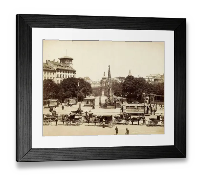 Framed Print : Post Office Square with the Cholera Fountain in Dresden, c. 1904, Saxony, Germany, Historic, digitally restored reproduction from an 18th or 19th century original Framed Print : Post Office Square with the Cholera Fountain in Dresden, c. 1904, Saxony, Germany, Historic, digitally restored reproduction from an 18th or 19th century original