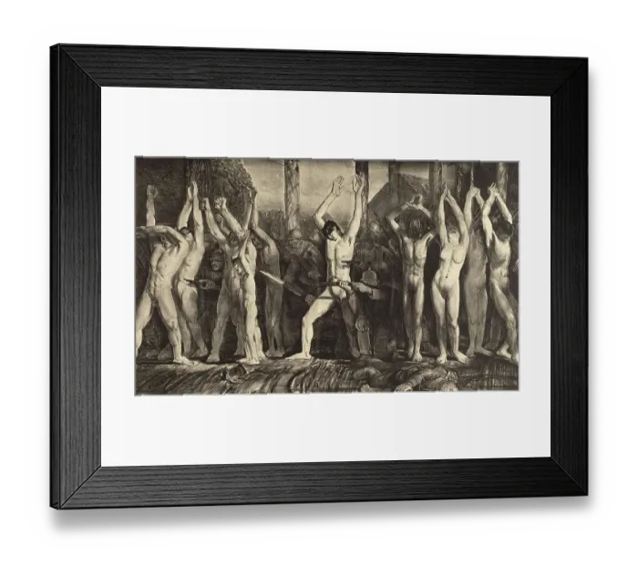 Framed Print : Torture, the barricade, stripped civilians placed in front of military troops as a shield, 1918, Belgium, World War I, Historical, digitally restored reproduction from a 19th century original Framed Print : Torture, the barricade, stripped civilians placed in front of military troops as a shield, 1918, Belgium, World War I, Historical, digitally restored reproduction from a 19th century original