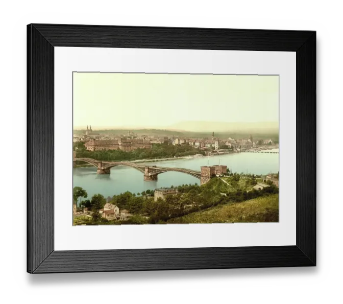 Framed Print : Koblenz am Rhein, Rhineland-Palatinate, Germany, Historic, digitally restored reproduction of a photochromic print from the 1890s Framed Print : Koblenz am Rhein, Rhineland-Palatinate, Germany, Historic, digitally restored reproduction of a photochromic print from the 1890s