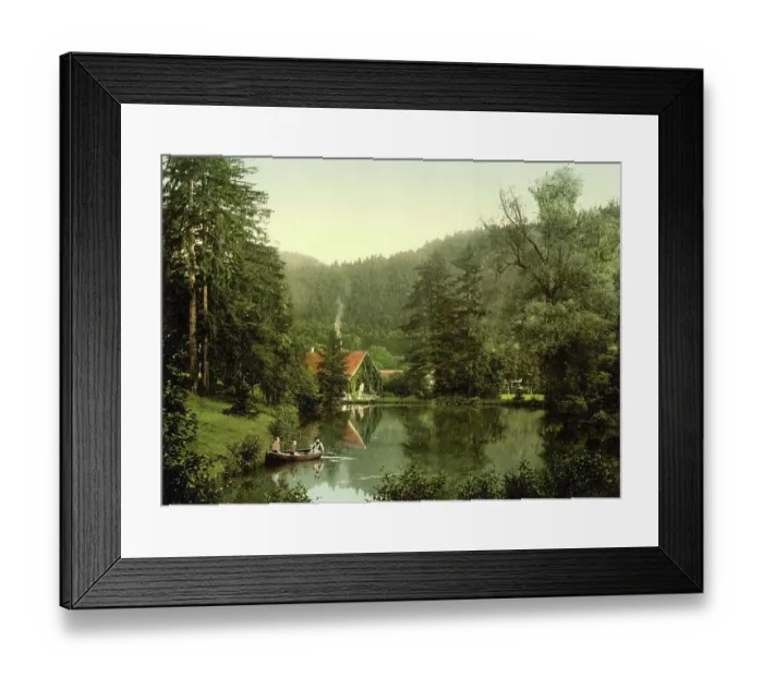 Framed Print : Christianental Game Park near Wernigerode in the Harz Mountains, Saxony-Anhalt, Germany, Historic, digitally restored reproduction of a photochromic print from the 1890s Framed Print : Christianental Game Park near Wernigerode in the Harz Mountains, Saxony-Anhalt, Germany, Historic, digitally restored reproduction of a photochromic print from the 1890s