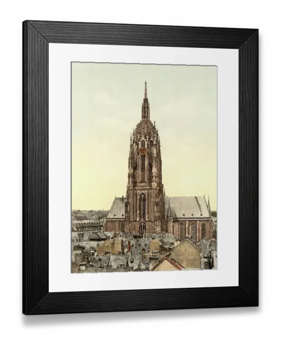 Framed Print : Kaiserdom in Frankfurt am Main, Hesse, Germany, Historic, digitally restored reproduction of a photochromic print from the 1890s Framed Print : Kaiserdom in Frankfurt am Main, Hesse, Germany, Historic, digitally restored reproduction of a photochromic print from the 1890s
