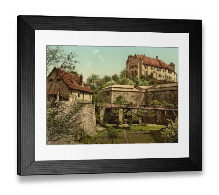 Framed Print : West side of the castle in Nuremberg, Bavaria, Germany, Historic, digitally restored reproduction of a photochrome print from the 1890s Framed Print : West side of the castle in Nuremberg, Bavaria, Germany, Historic, digitally restored reproduction of a photochrome print from the 1890s